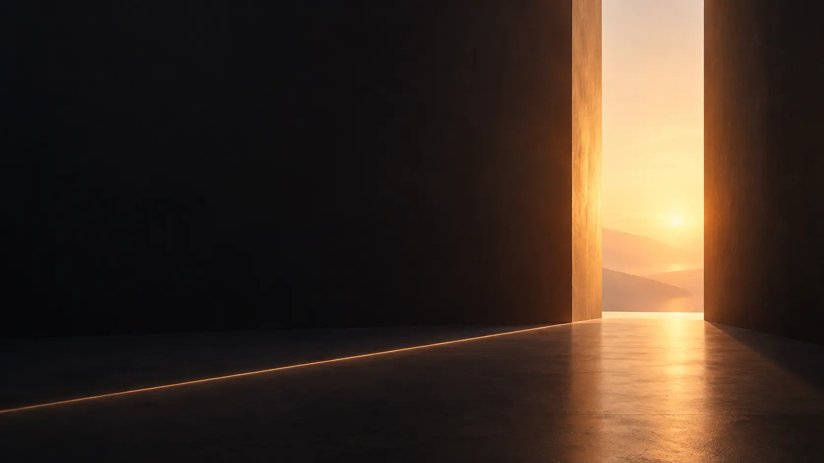 Concepto visual de un umbral abierto a la luz